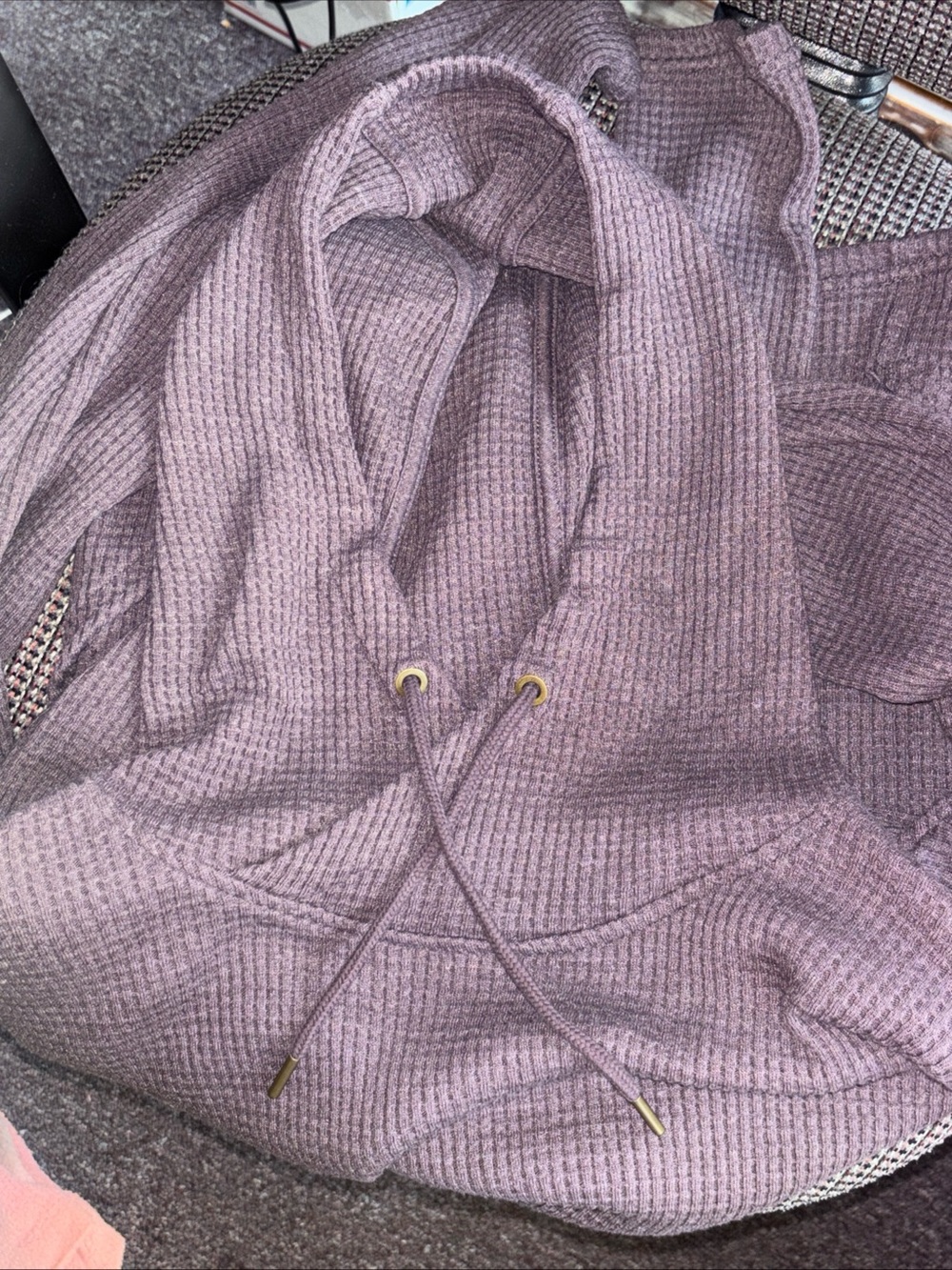 Carhartt Womens Waffle-Knit Hooded Top  -  Plum - Picture 8 of 12